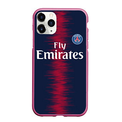 Чехол iPhone 11 Pro матовый FC PSG: Neymar 18-19, цвет: 3D-малиновый