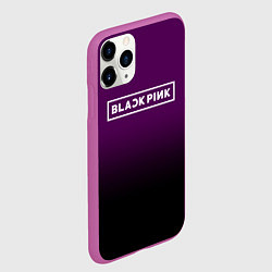 Чехол iPhone 11 Pro матовый Black Pink: Violet Gradient, цвет: 3D-фиолетовый — фото 2