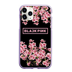 Чехол iPhone 11 Pro матовый Black Pink: Delicate Sakura, цвет: 3D-светло-сиреневый