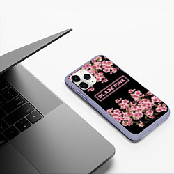Чехол iPhone 11 Pro матовый Black Pink: Delicate Sakura, цвет: 3D-светло-сиреневый — фото 2