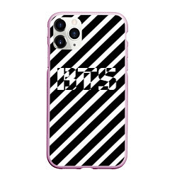 Чехол iPhone 11 Pro матовый BTS: B&W Stripes, цвет: 3D-розовый