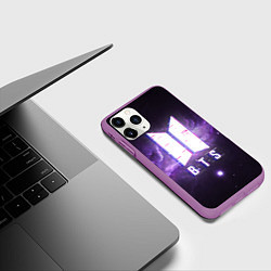 Чехол iPhone 11 Pro матовый BTS: Violet Space, цвет: 3D-фиолетовый — фото 2