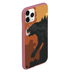 Чехол iPhone 11 Pro матовый Godzilla: Monster Smoke, цвет: 3D-малиновый — фото 2