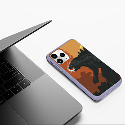 Чехол iPhone 11 Pro матовый Godzilla: Monster Smoke, цвет: 3D-светло-сиреневый — фото 2