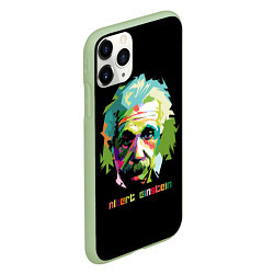 Чехол iPhone 11 Pro матовый Albert Einstein, цвет: 3D-салатовый — фото 2