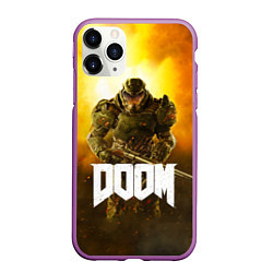 Чехол iPhone 11 Pro матовый DOOM: Soldier, цвет: 3D-фиолетовый