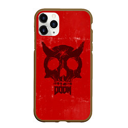 Чехол iPhone 11 Pro матовый DOOM: Devil Skull, цвет: 3D-коричневый