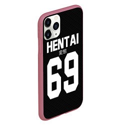 Чехол iPhone 11 Pro матовый Hentai 69: Black Style, цвет: 3D-малиновый — фото 2