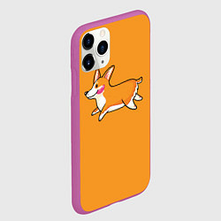 Чехол iPhone 11 Pro матовый Бегущий корги, цвет: 3D-фиолетовый — фото 2
