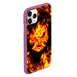 Чехол iPhone 11 Pro матовый Cyberpunk 2077: FIRE SAMURAI, цвет: 3D-фиолетовый — фото 2
