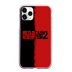 Чехол iPhone 11 Pro матовый RDD 2: Black & Red, цвет: 3D-розовый