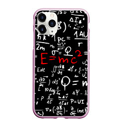 Чехол iPhone 11 Pro матовый E=mc2: Black Style, цвет: 3D-розовый