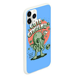 Чехол iPhone 11 Pro матовый Cute Cthulhu, цвет: 3D-белый — фото 2