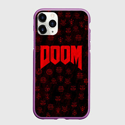 Чехол iPhone 11 Pro матовый DOOM: Hellish signs, цвет: 3D-фиолетовый