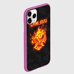 Чехол iPhone 11 Pro матовый Cyberpunk 2077: SAMURAI, цвет: 3D-фиолетовый — фото 2