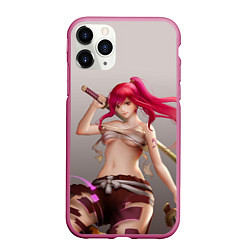 Чехол iPhone 11 Pro матовый Fairy Tail Red Erza Scarlet, цвет: 3D-малиновый