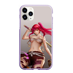 Чехол iPhone 11 Pro матовый Fairy Tail Red Erza Scarlet, цвет: 3D-светло-сиреневый