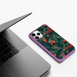 Чехол iPhone 11 Pro матовый Зеленые тропики, цвет: 3D-фиолетовый — фото 2