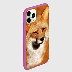 Чехол iPhone 11 Pro матовый Хитрая лисичка, цвет: 3D-фиолетовый — фото 2