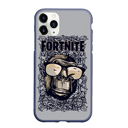 Чехол iPhone 11 Pro матовый Fortnite Monkey, цвет: 3D-серый