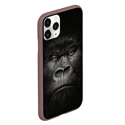 Чехол iPhone 11 Pro матовый Морда Гориллы, цвет: 3D-коричневый — фото 2