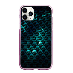 Чехол iPhone 11 Pro матовый TES: Blue Pattern, цвет: 3D-розовый