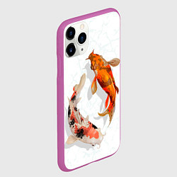 Чехол iPhone 11 Pro матовый Рыбы удачи, цвет: 3D-фиолетовый — фото 2