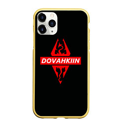 Чехол iPhone 11 Pro матовый TES: Dovahkin, цвет: 3D-желтый