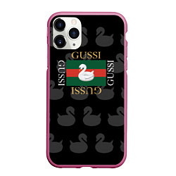 Чехол iPhone 11 Pro матовый GUSSI: Little Style, цвет: 3D-малиновый