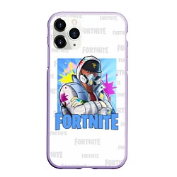 Чехол iPhone 11 Pro матовый Fortnite Street Art, цвет: 3D-светло-сиреневый