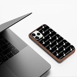 Чехол iPhone 11 Pro матовый GUSSI: Black Pattern, цвет: 3D-коричневый — фото 2
