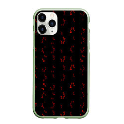 Чехол iPhone 11 Pro матовый Алфавит хищника, цвет: 3D-салатовый