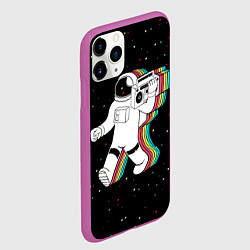 Чехол iPhone 11 Pro матовый Космонавт с магнитофоном, цвет: 3D-фиолетовый — фото 2