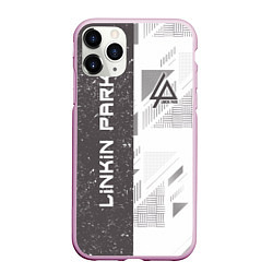 Чехол iPhone 11 Pro матовый Linkin Park: Grey Form, цвет: 3D-розовый