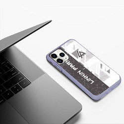 Чехол iPhone 11 Pro матовый Linkin Park: Grey Form, цвет: 3D-светло-сиреневый — фото 2