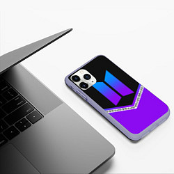 Чехол iPhone 11 Pro матовый BTS: Neon Symbol, цвет: 3D-светло-сиреневый — фото 2