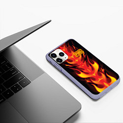 Чехол iPhone 11 Pro матовый PUBG: Hell Flame, цвет: 3D-светло-сиреневый — фото 2
