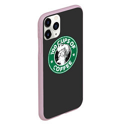 Чехол iPhone 11 Pro матовый 100 cups of coffee, цвет: 3D-розовый — фото 2