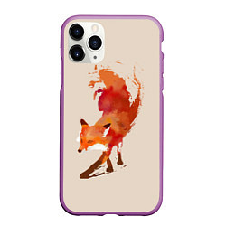 Чехол iPhone 11 Pro матовый Paint Fox, цвет: 3D-фиолетовый