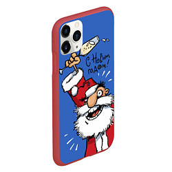 Чехол iPhone 11 Pro матовый С Новым годом, братцы, цвет: 3D-красный — фото 2