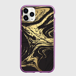 Чехол iPhone 11 Pro матовый Золотой мрамор, цвет: 3D-фиолетовый