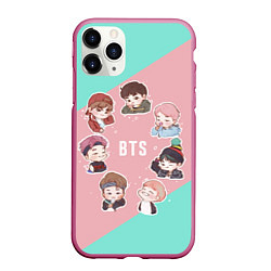 Чехол iPhone 11 Pro матовый BTS Boys, цвет: 3D-малиновый