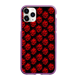 Чехол iPhone 11 Pro матовый Cyberpunk 2077: Samurai Pattern, цвет: 3D-фиолетовый