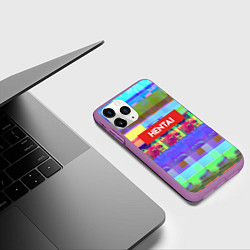 Чехол iPhone 11 Pro матовый Hentai TV, цвет: 3D-фиолетовый — фото 2