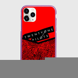 Чехол iPhone 11 Pro матовый 21 Pilots: Red Pattern, цвет: 3D-фиолетовый
