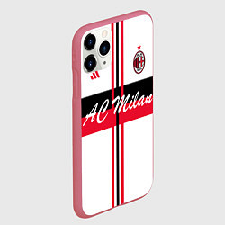 Чехол iPhone 11 Pro матовый AC Milan: White Form, цвет: 3D-малиновый — фото 2
