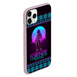 Чехол iPhone 11 Pro матовый Fortnite: Neon Battle, цвет: 3D-розовый — фото 2