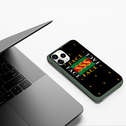 Чехол iPhone 11 Pro матовый FACE GG Style, цвет: 3D-темно-зеленый — фото 2