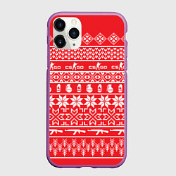 Чехол iPhone 11 Pro матовый CS:GO NY Pattern, цвет: 3D-фиолетовый