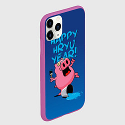Чехол iPhone 11 Pro матовый Happy New Year, цвет: 3D-фиолетовый — фото 2